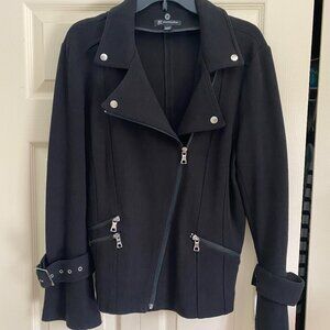 INC  Knit Moto Jacket Medium Black X-Large